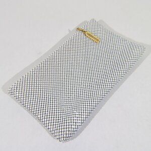 Vintage Whiting & Davis Purse Clutch Handbag White Mesh